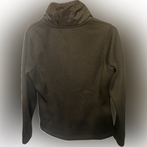 CB Black Moto Jacket Knit Back  Asymmetrical Zip with Pockets Womens Sz M - Picture 2 of 8